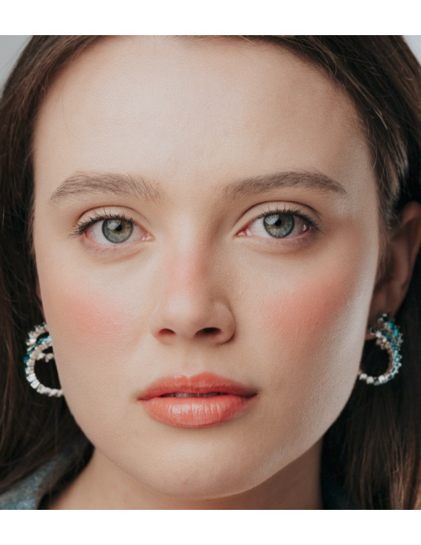 Silver Medium ZigZag Hoop Earring