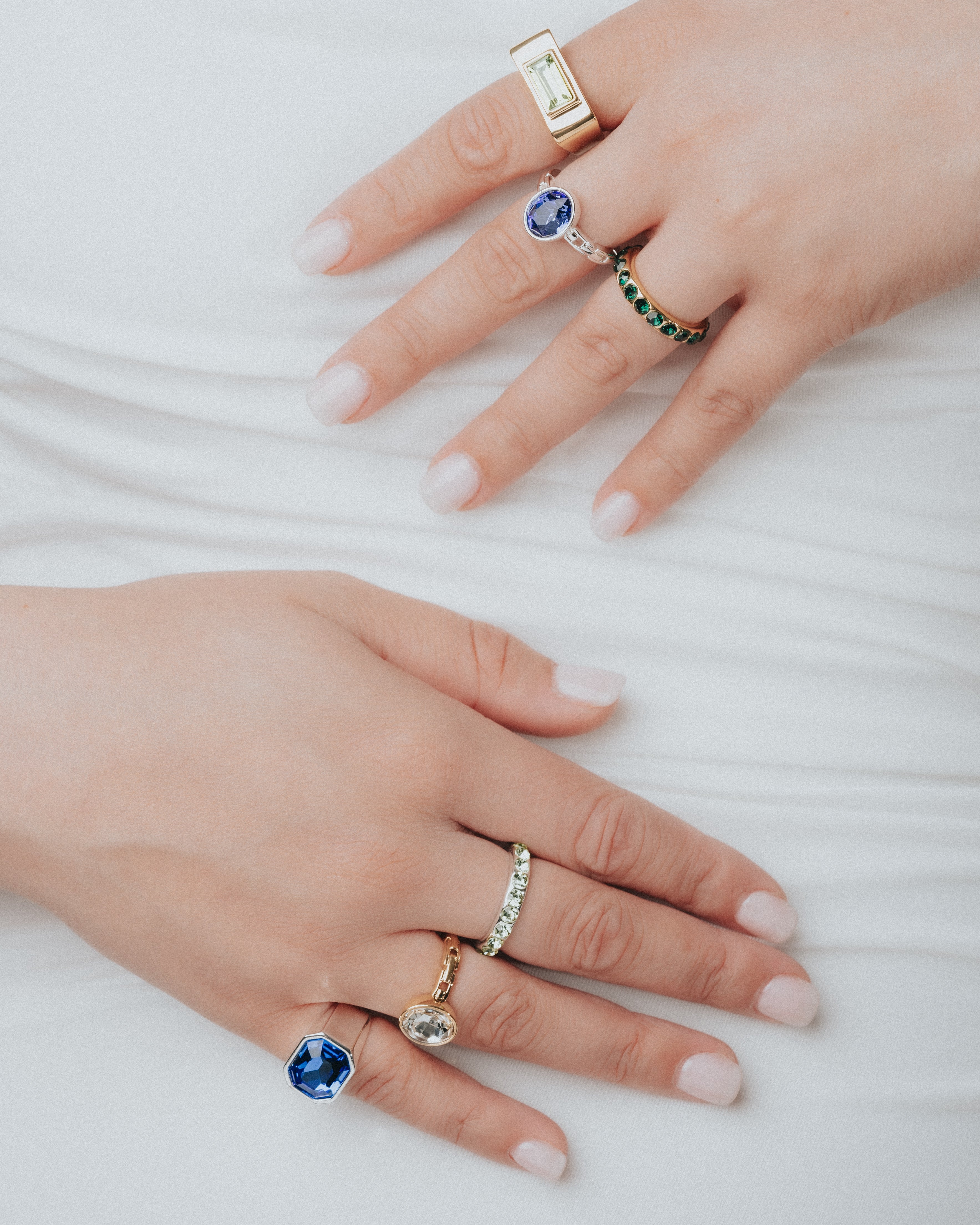 Silver Light Saphire Chunky Gem Ring