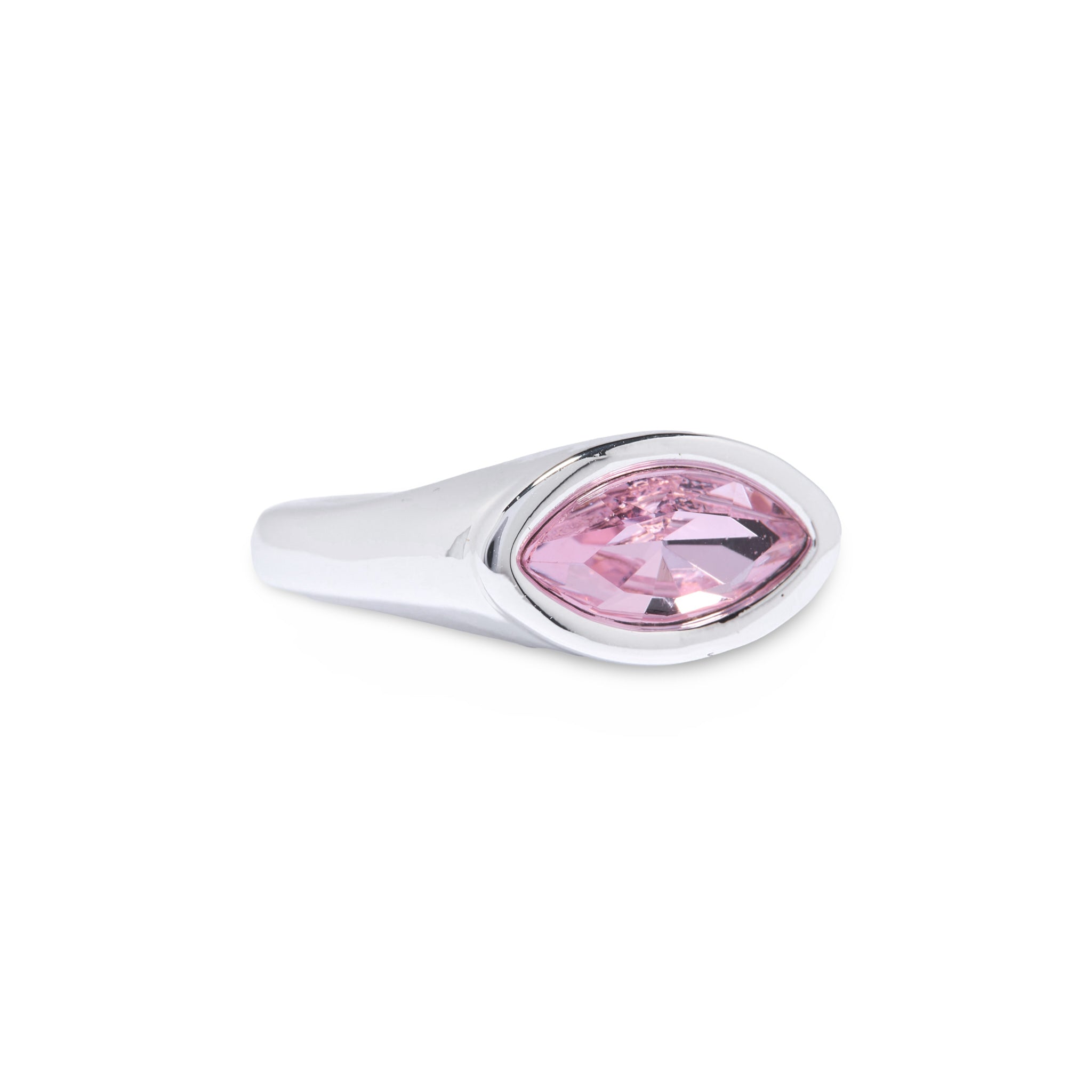 Silver Light Pink Marquis Eye Ring