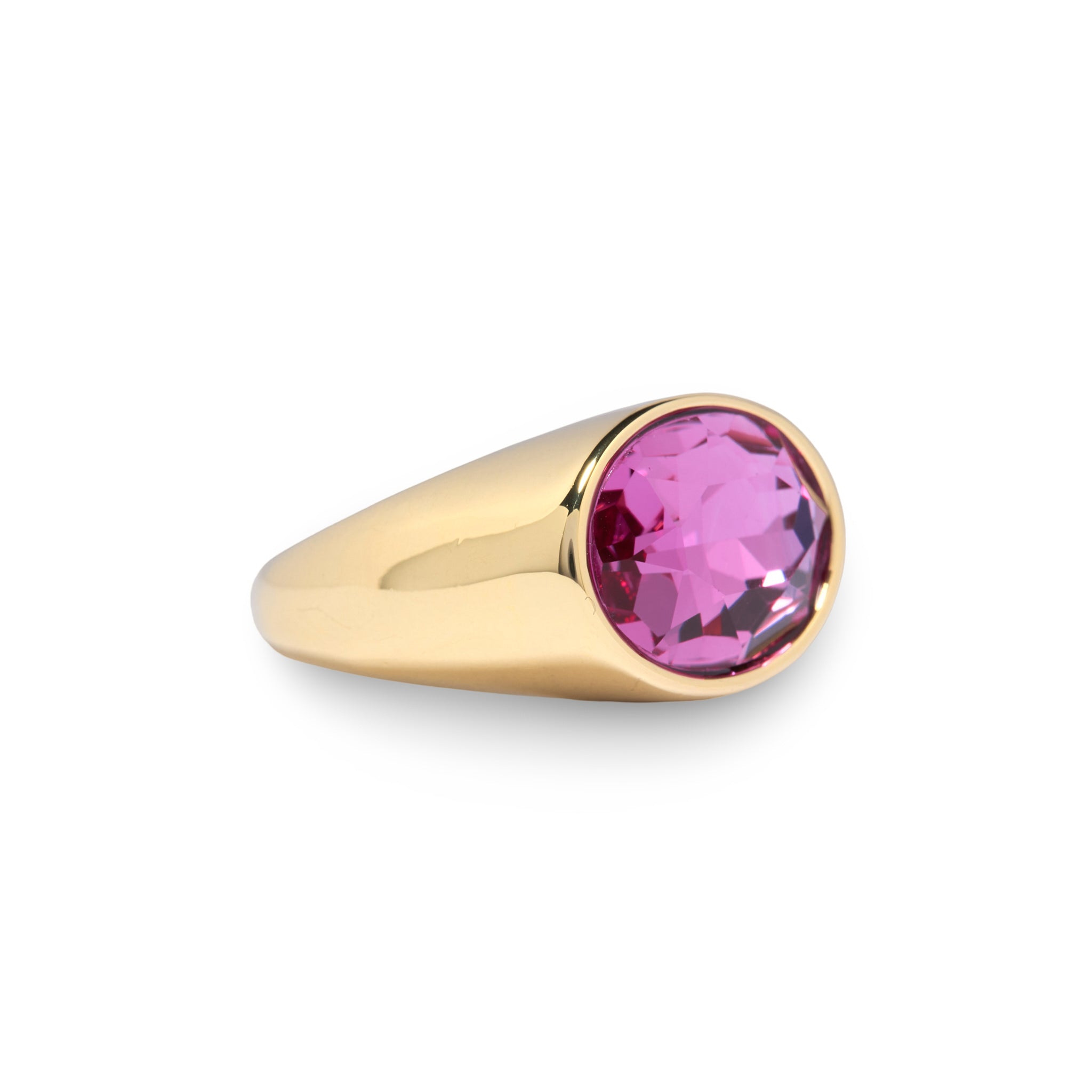 Gold Purple Bezel Oval Gold Stone Ring