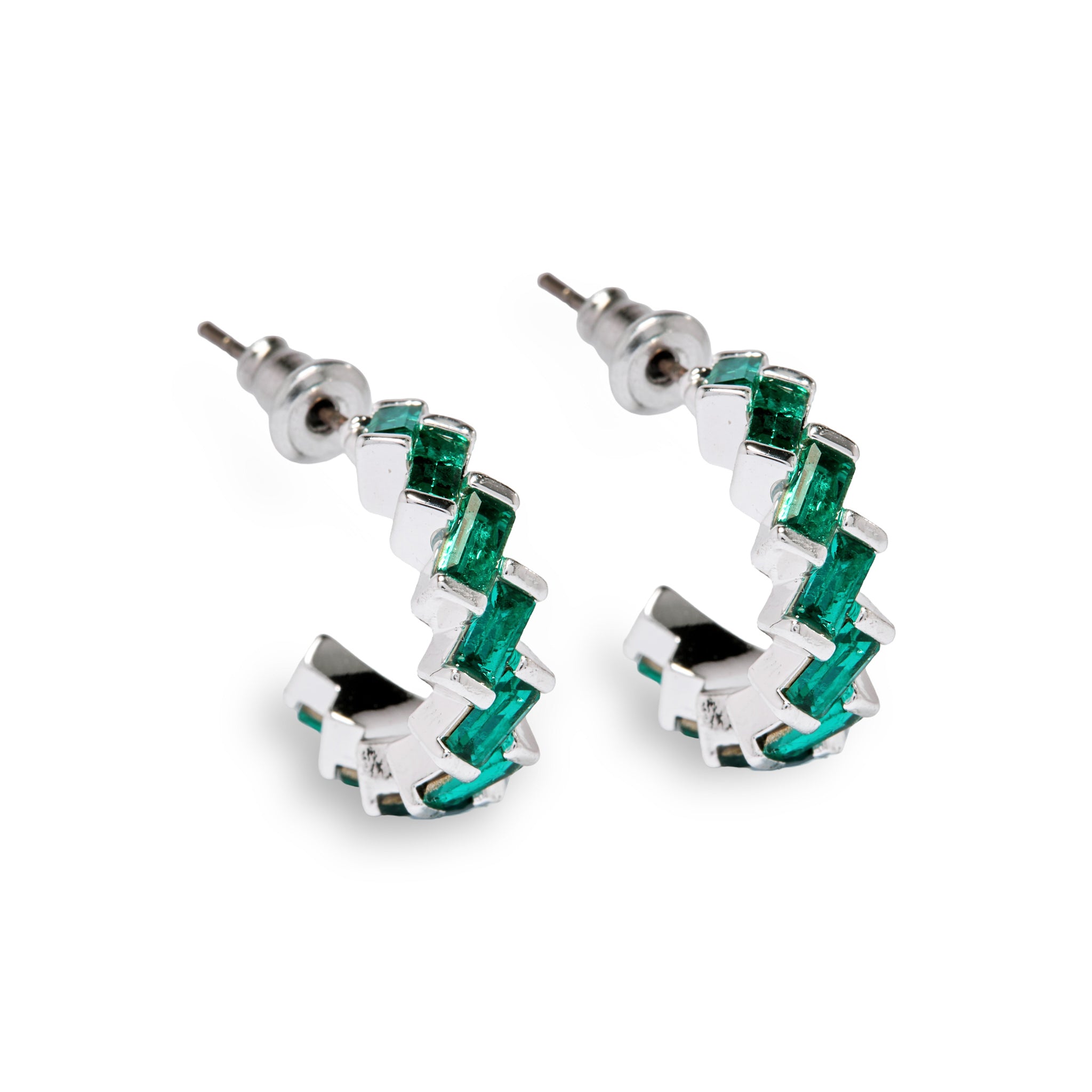 Silver Baby zig zag hoop earring