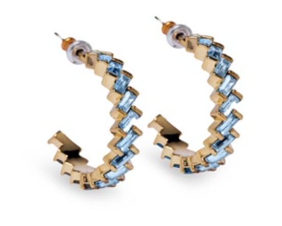 Gold Medium ZigZag Hoop Earring