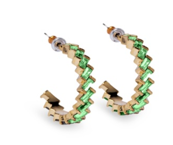 Gold Medium ZigZag Hoop Earring