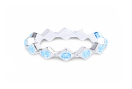 Silver Blue Pave Diamond Gem Ring