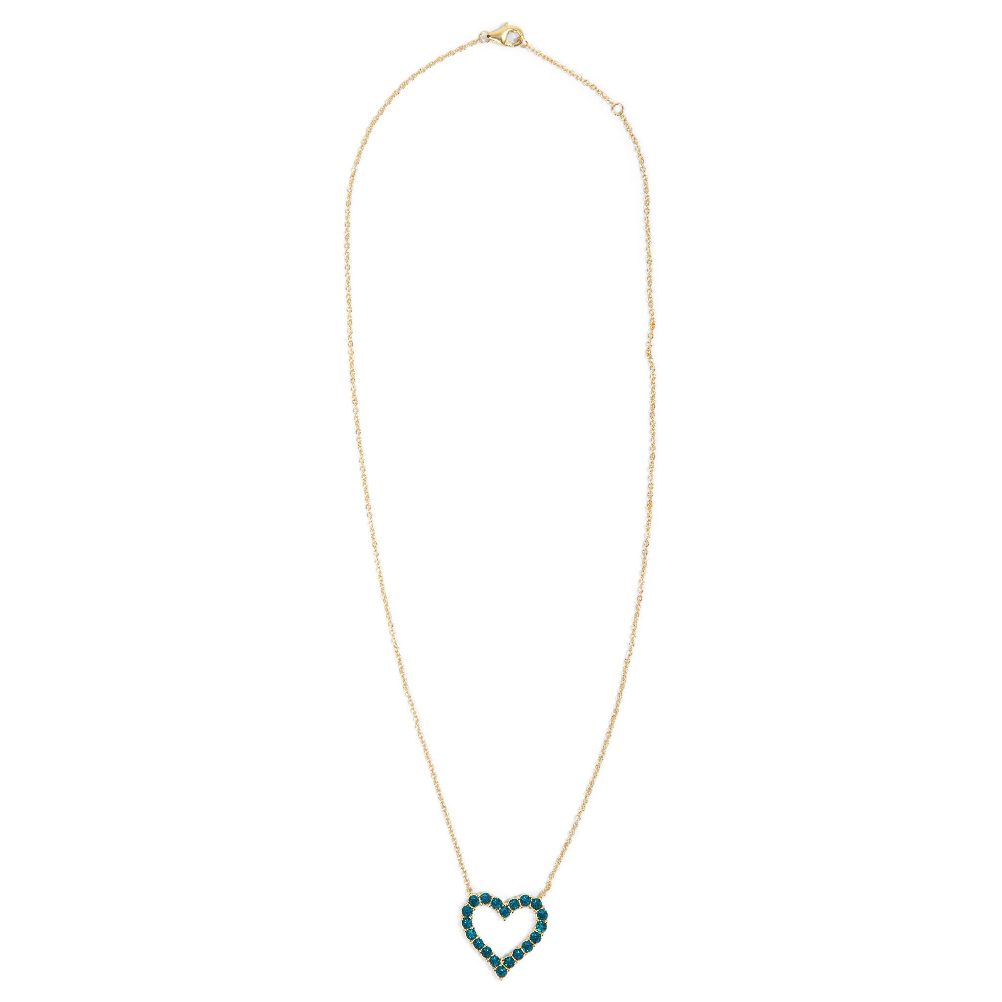 Turquoise Stone Gold Heart Necklace