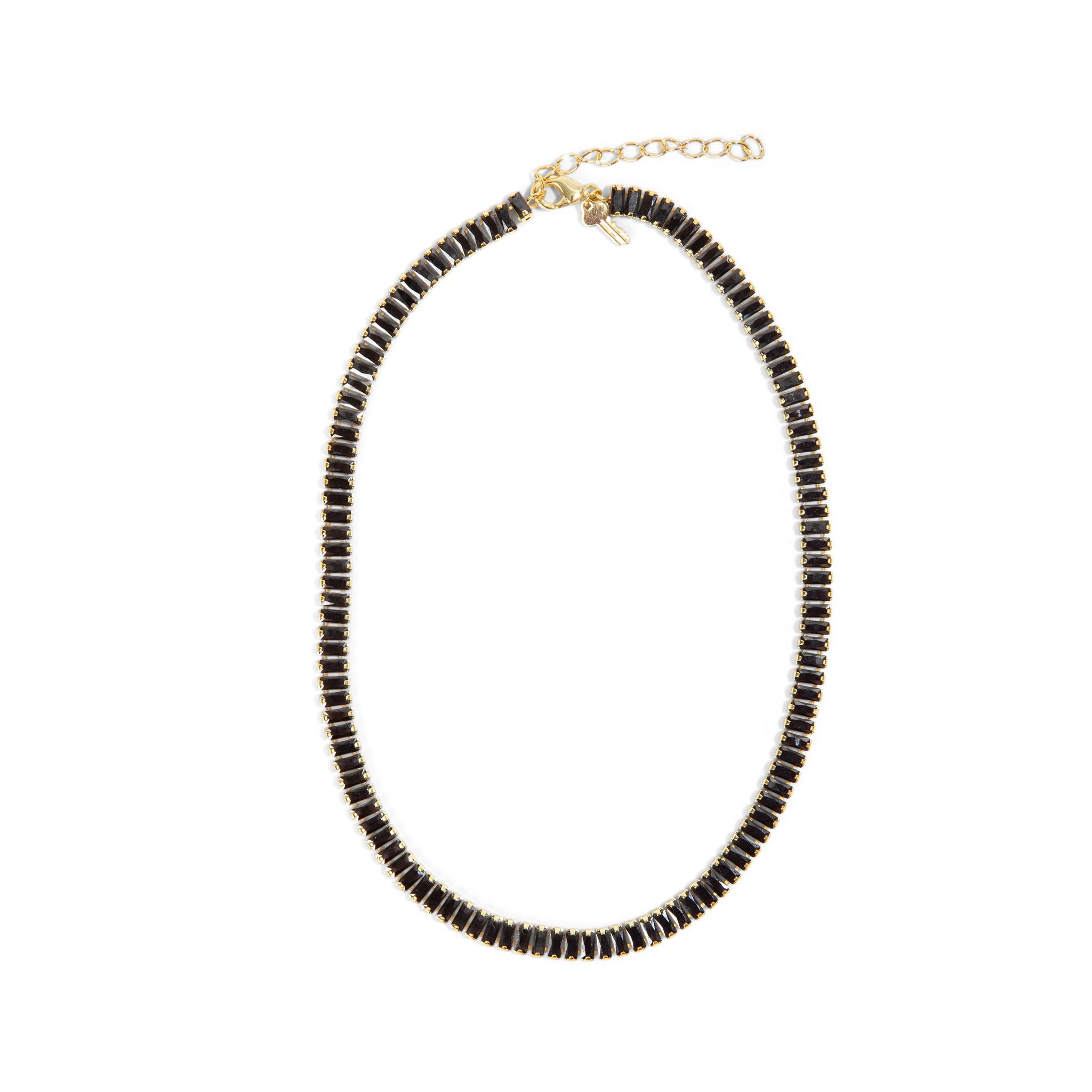 Black Stone Tennis Necklace
