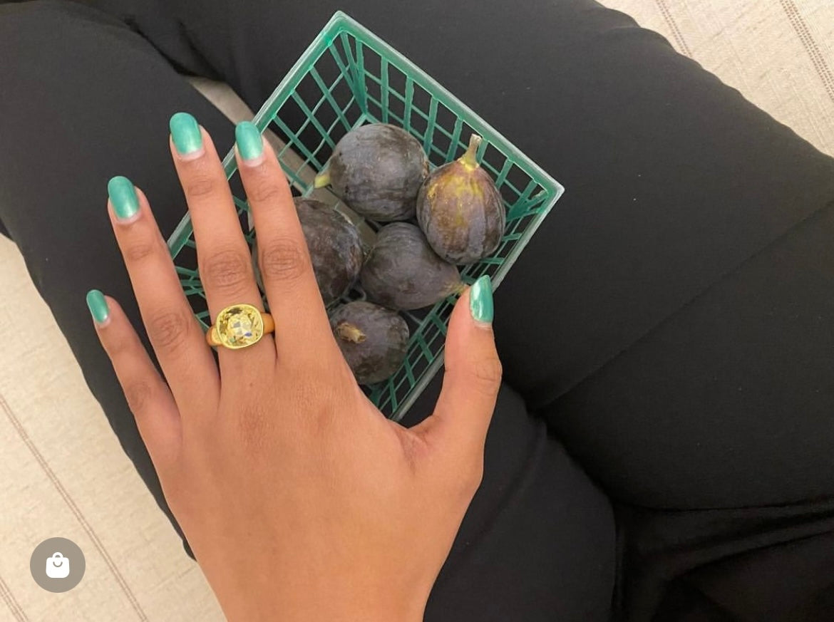 Yellow Bezel Stone Gold Ring