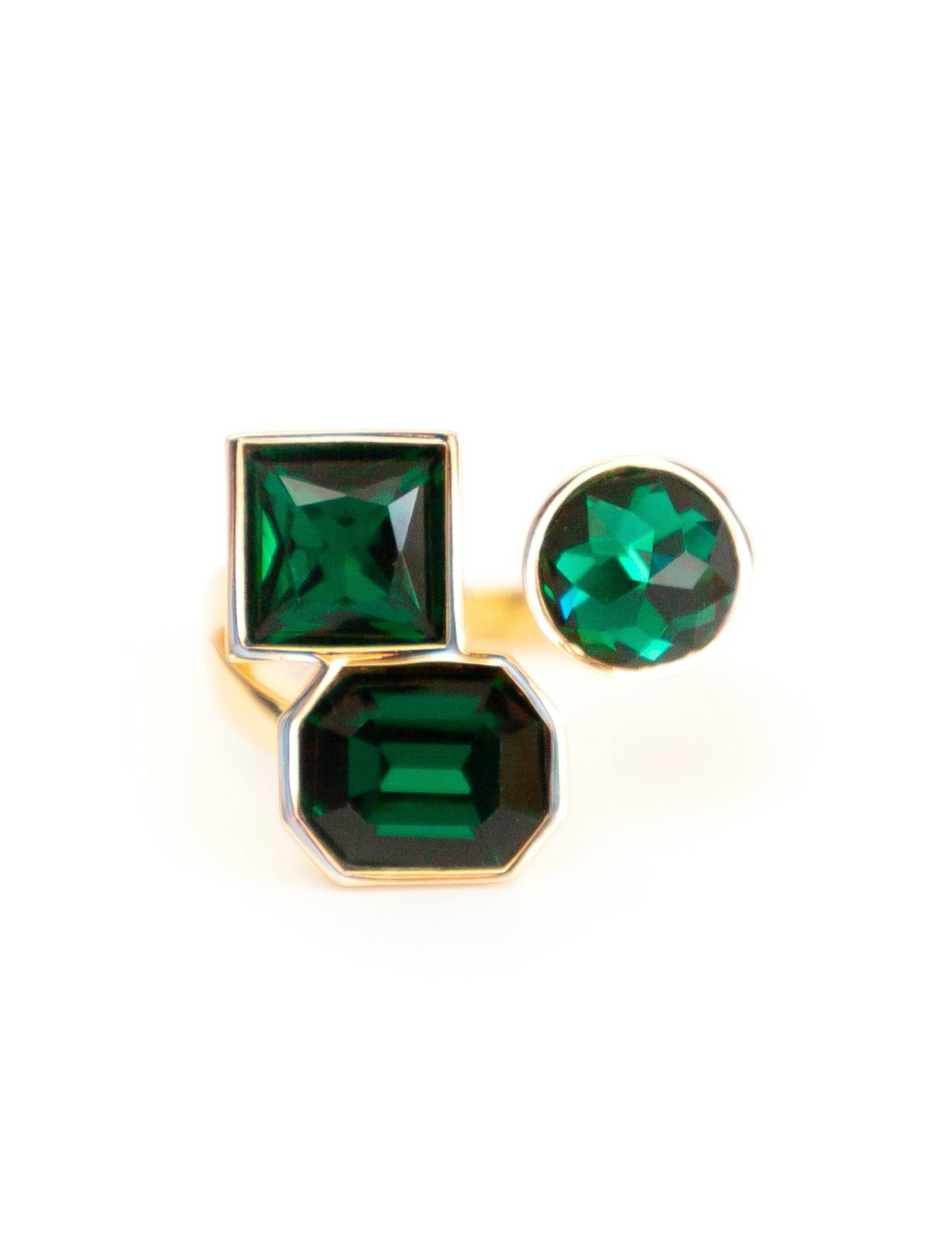 Emerald Gold Adjustable Ring