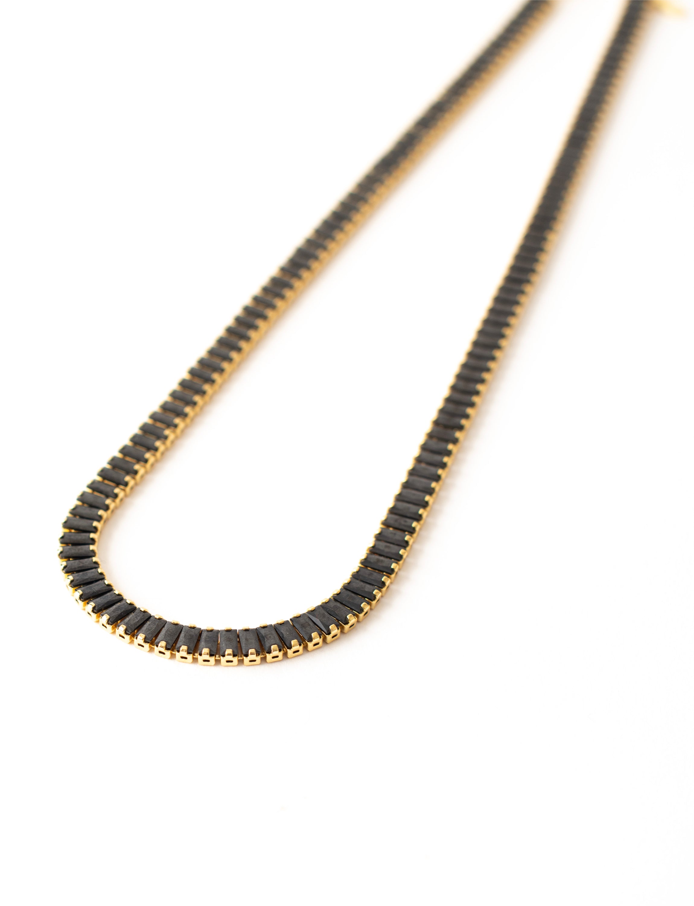 Black Stone Tennis Necklace