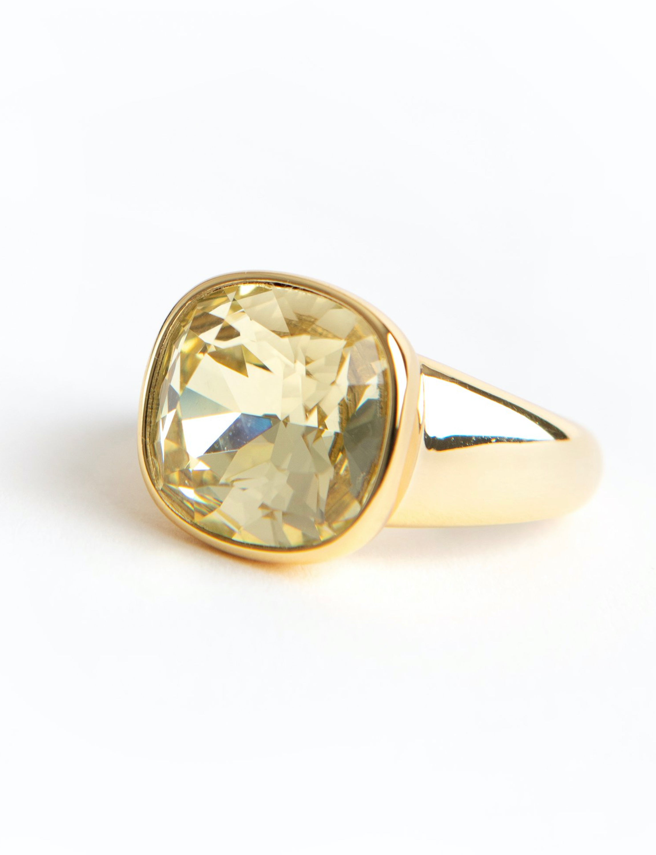 Yellow Bezel Stone Gold Ring