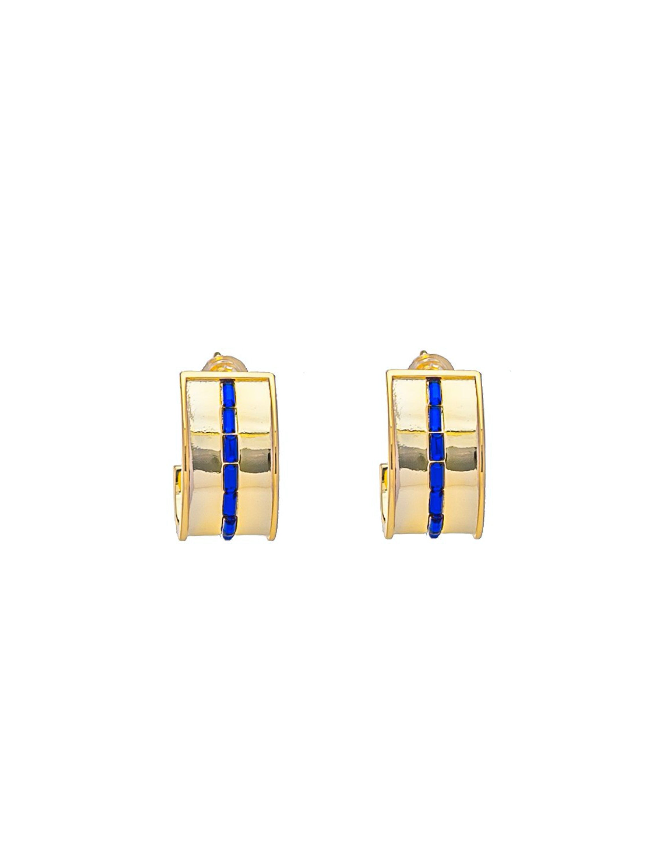 Navy Multi Stone Cuff Earrings