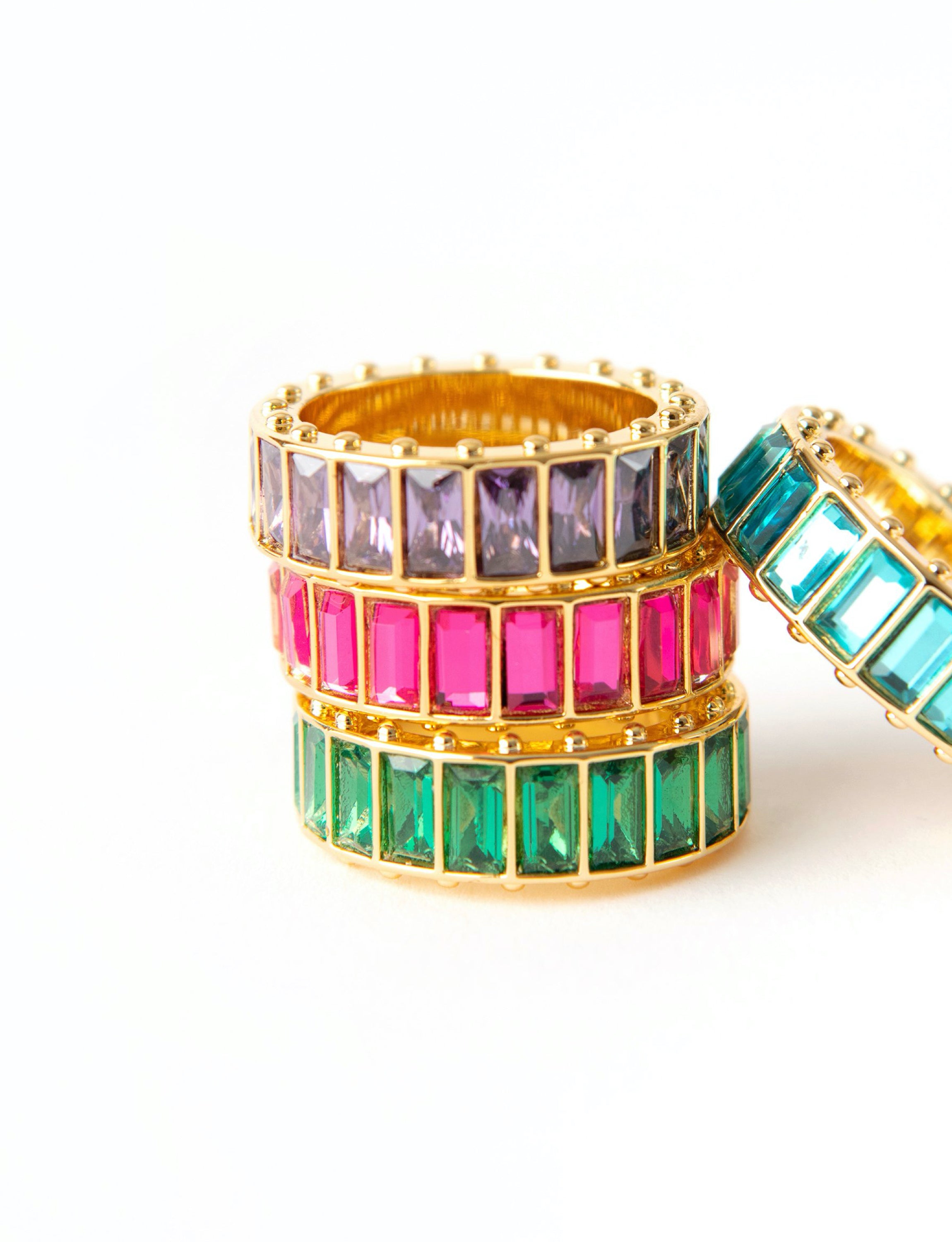 Green Stone Gold Eternity Ring