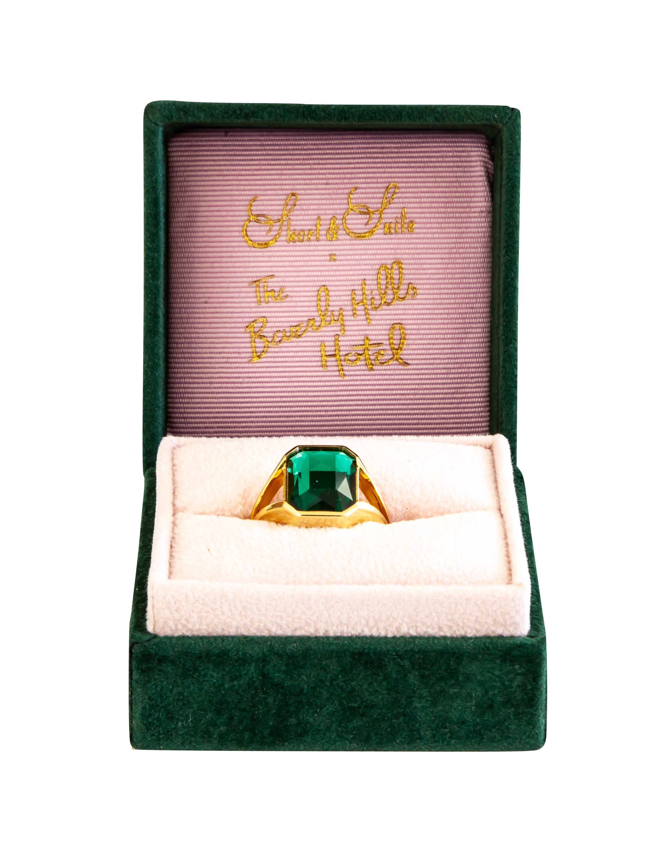 Emerald Square Stone Gold Ring