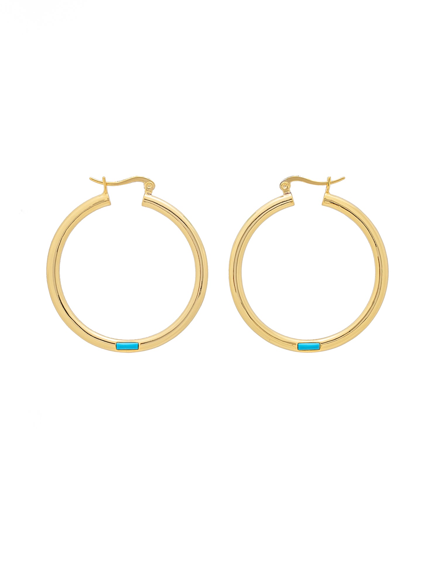 Sample Sale! Gold Hoop Turquoise Stone