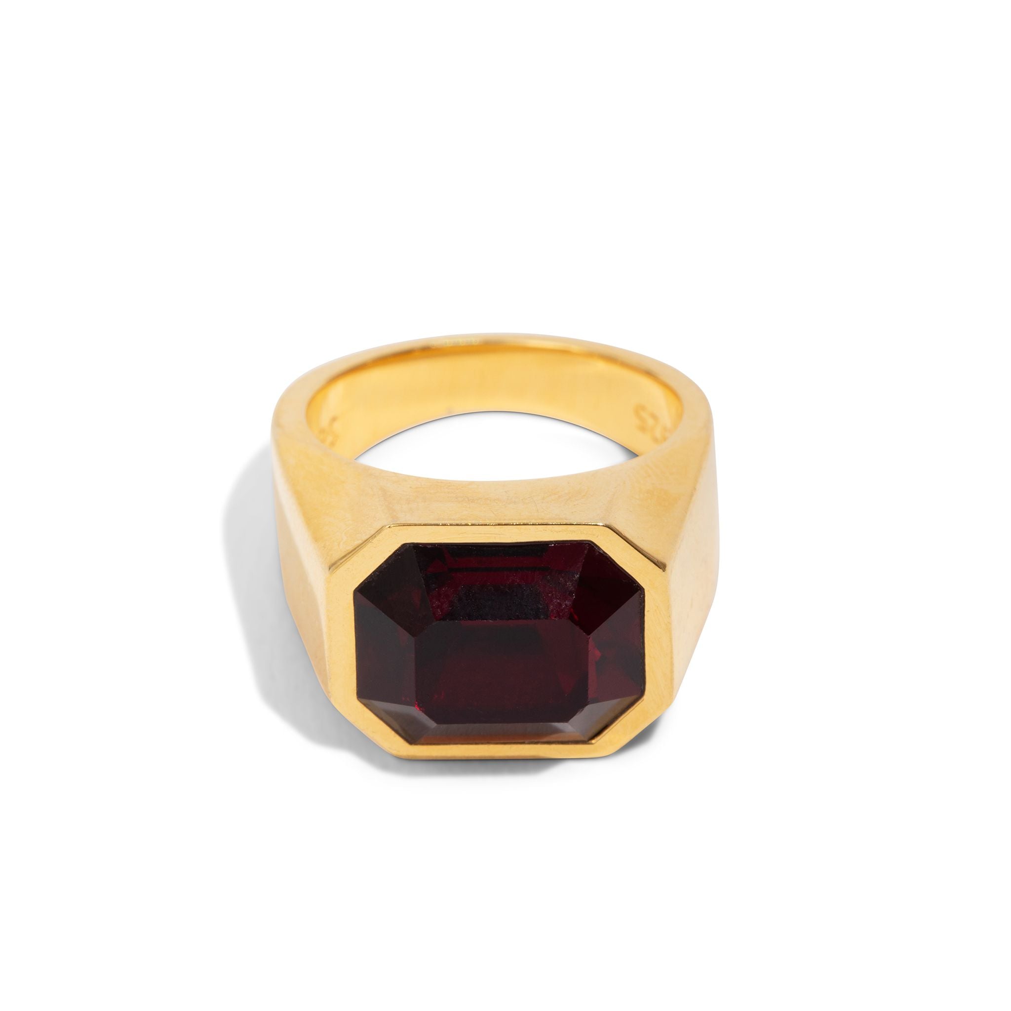 Red Chunky Stone Gold Ring