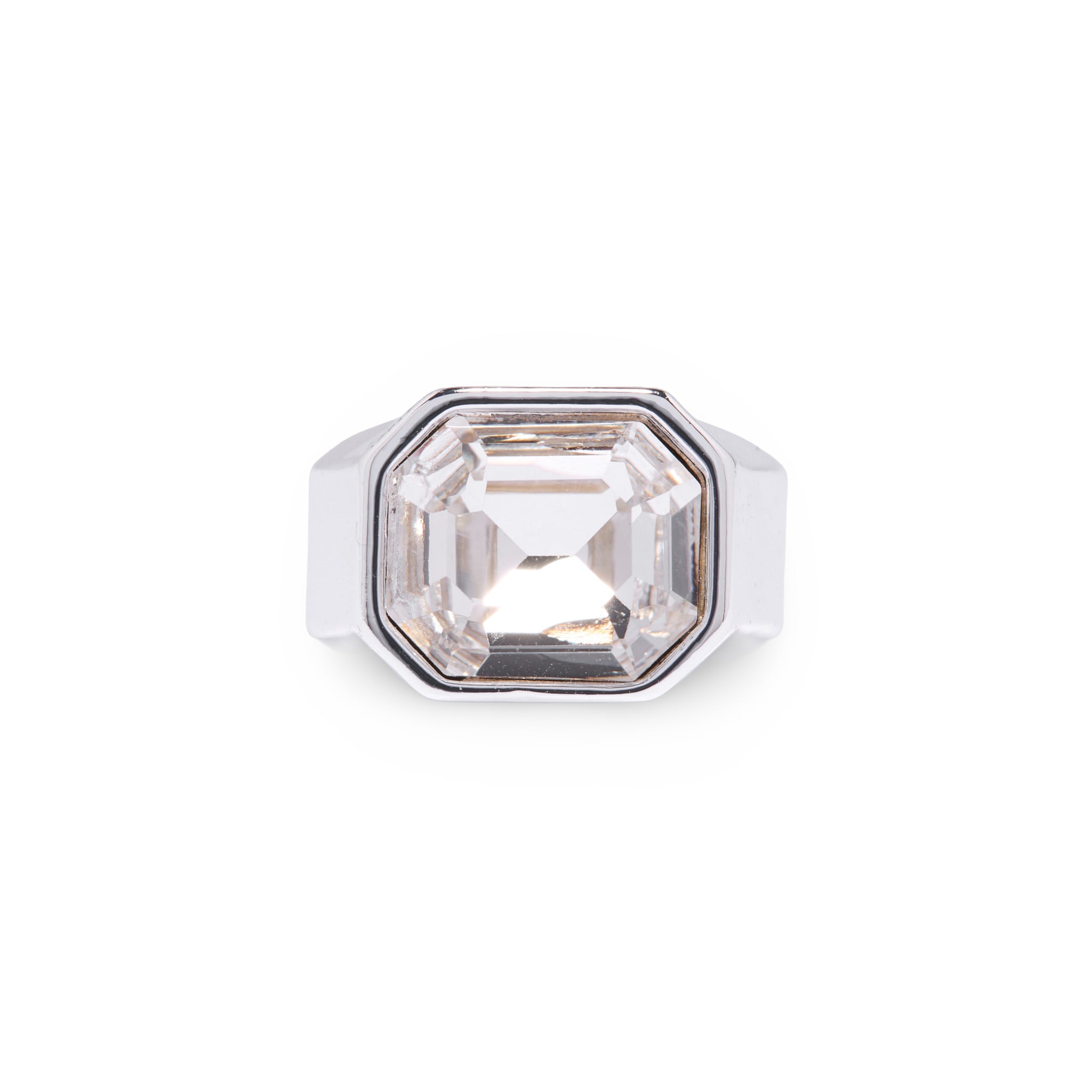 Silver Crystal Chunky Gem Ring