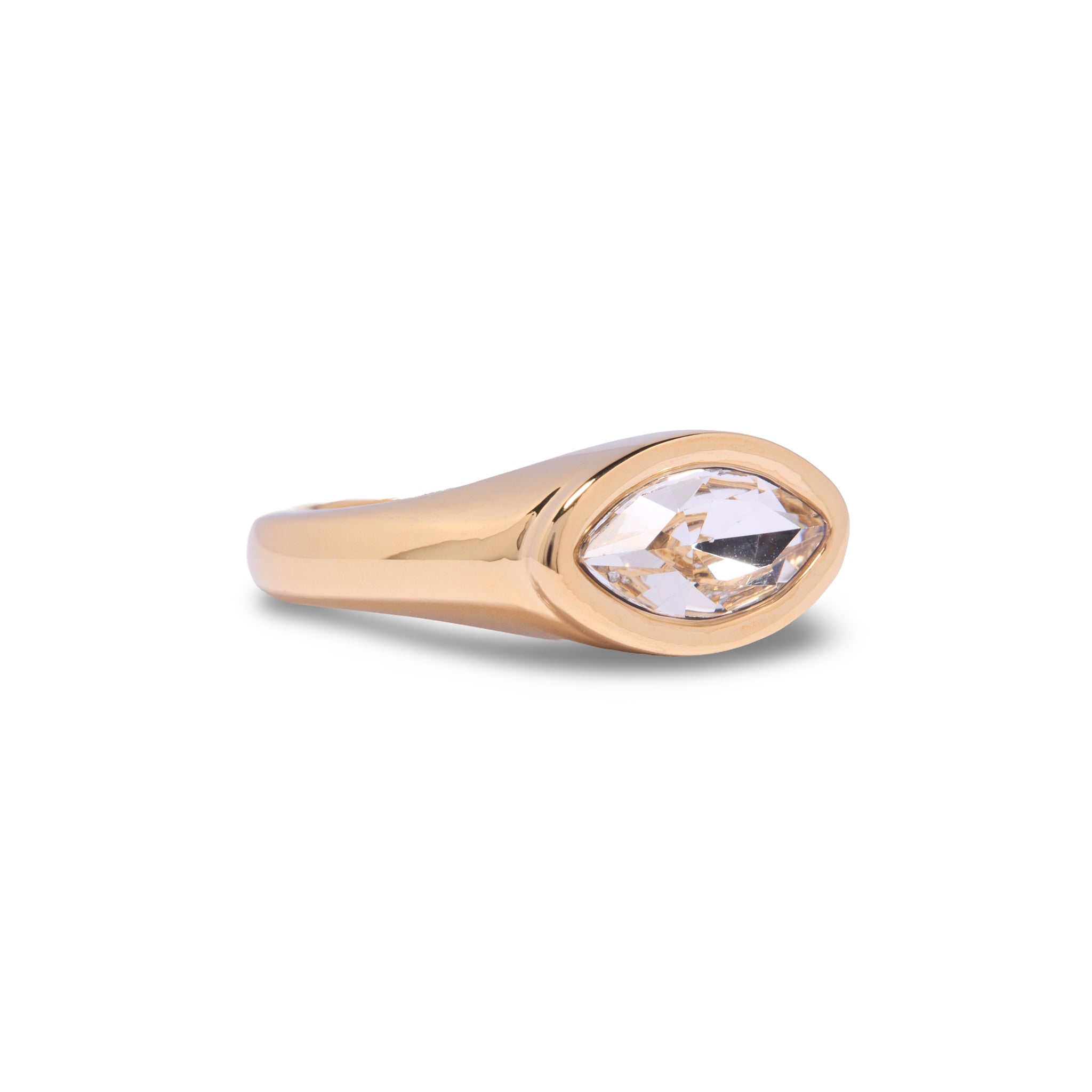 Gold Crystal Marquis Eye Ring