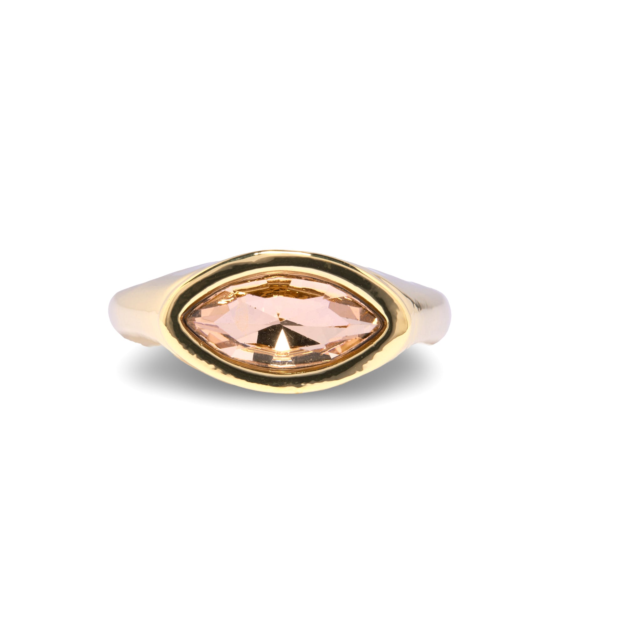 Gold Pink Marquis Eye Ring