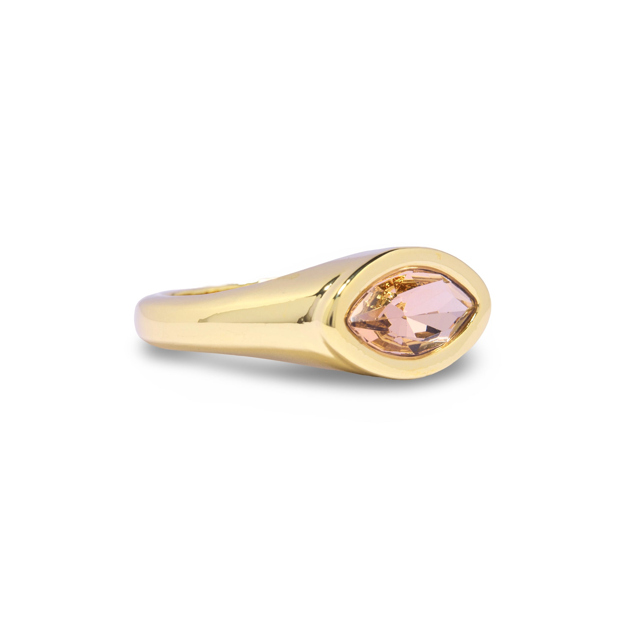 Gold Pink Marquis Eye Ring