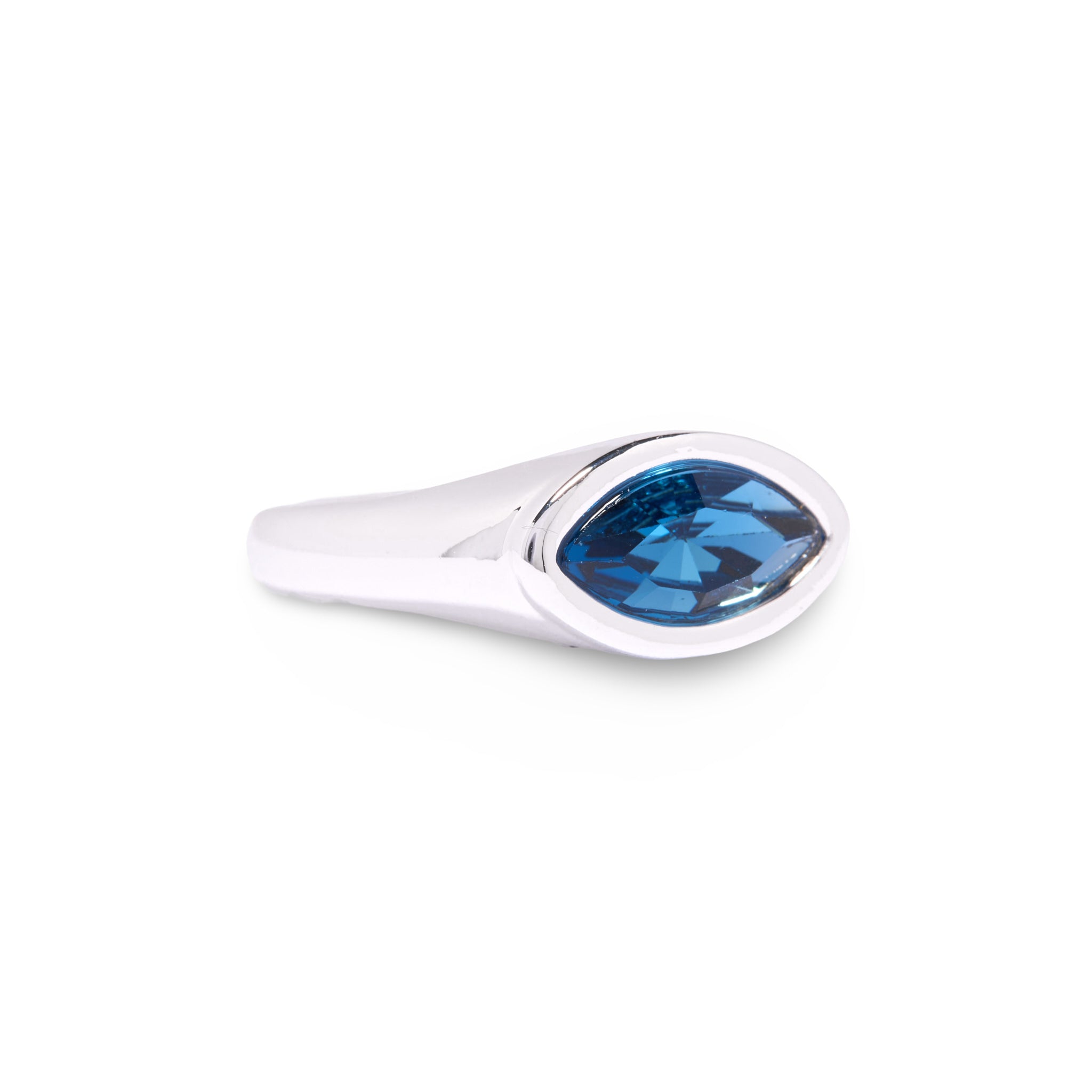 Silver Blue Marquis Eye Ring