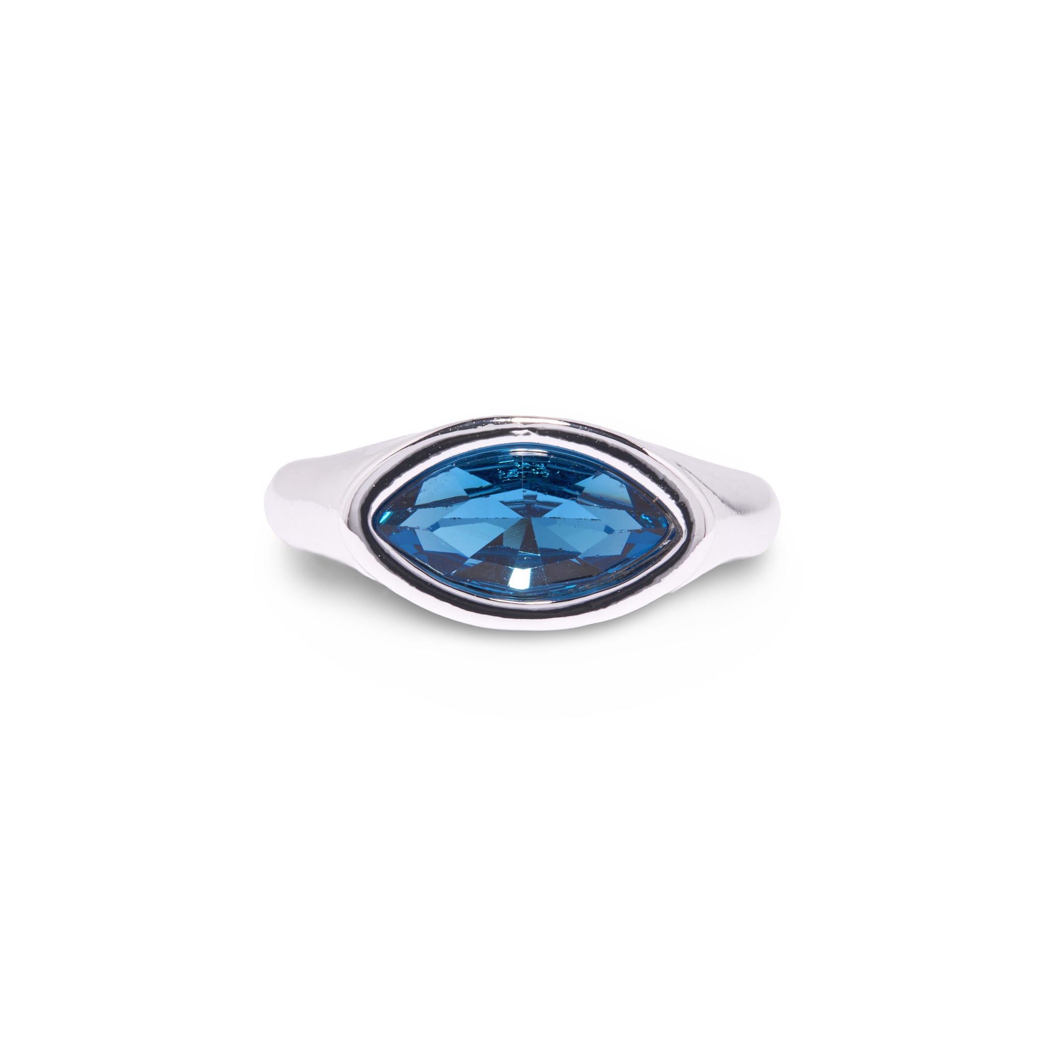 Silver Blue Marquis Eye Ring