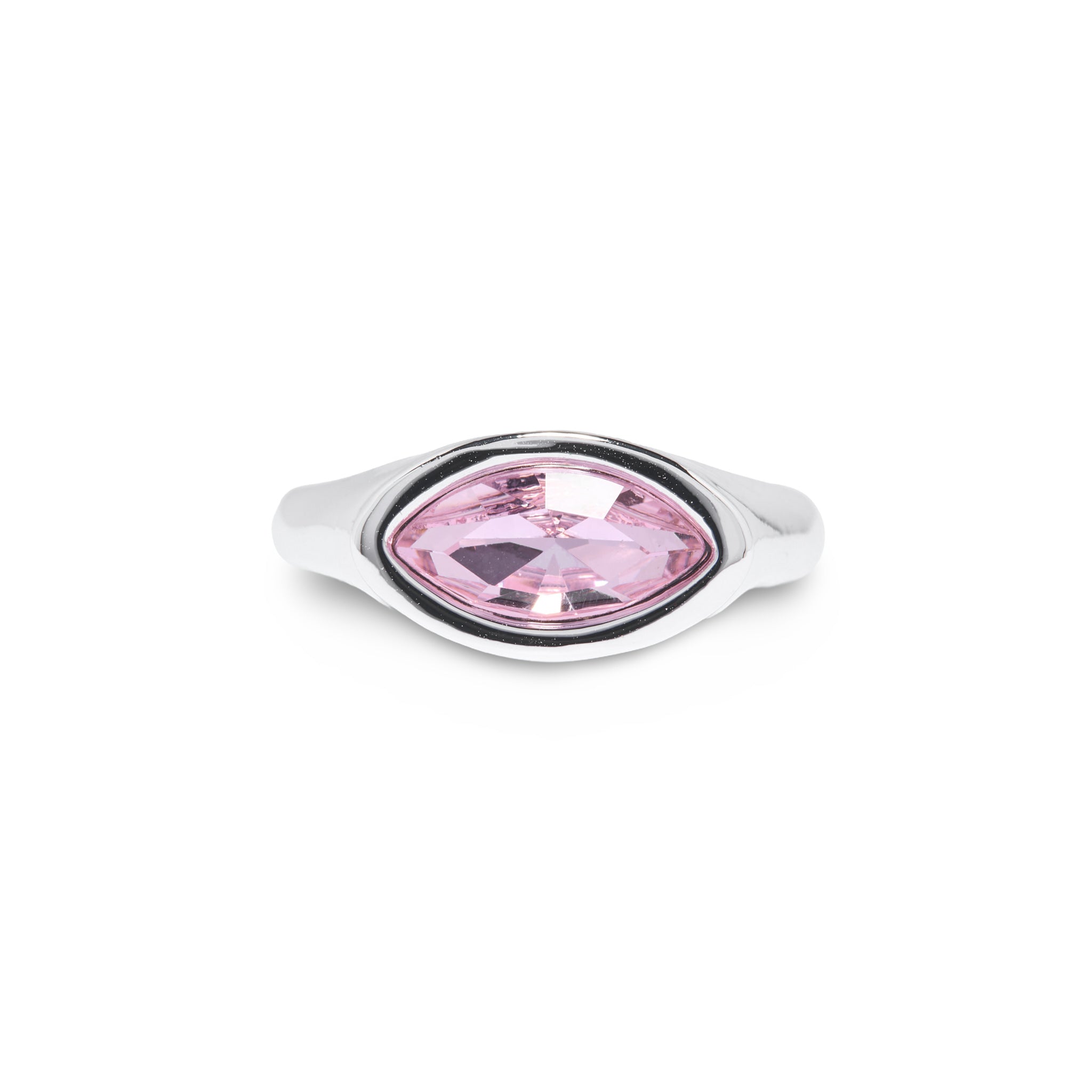 Silver Light Pink Marquis Eye Ring