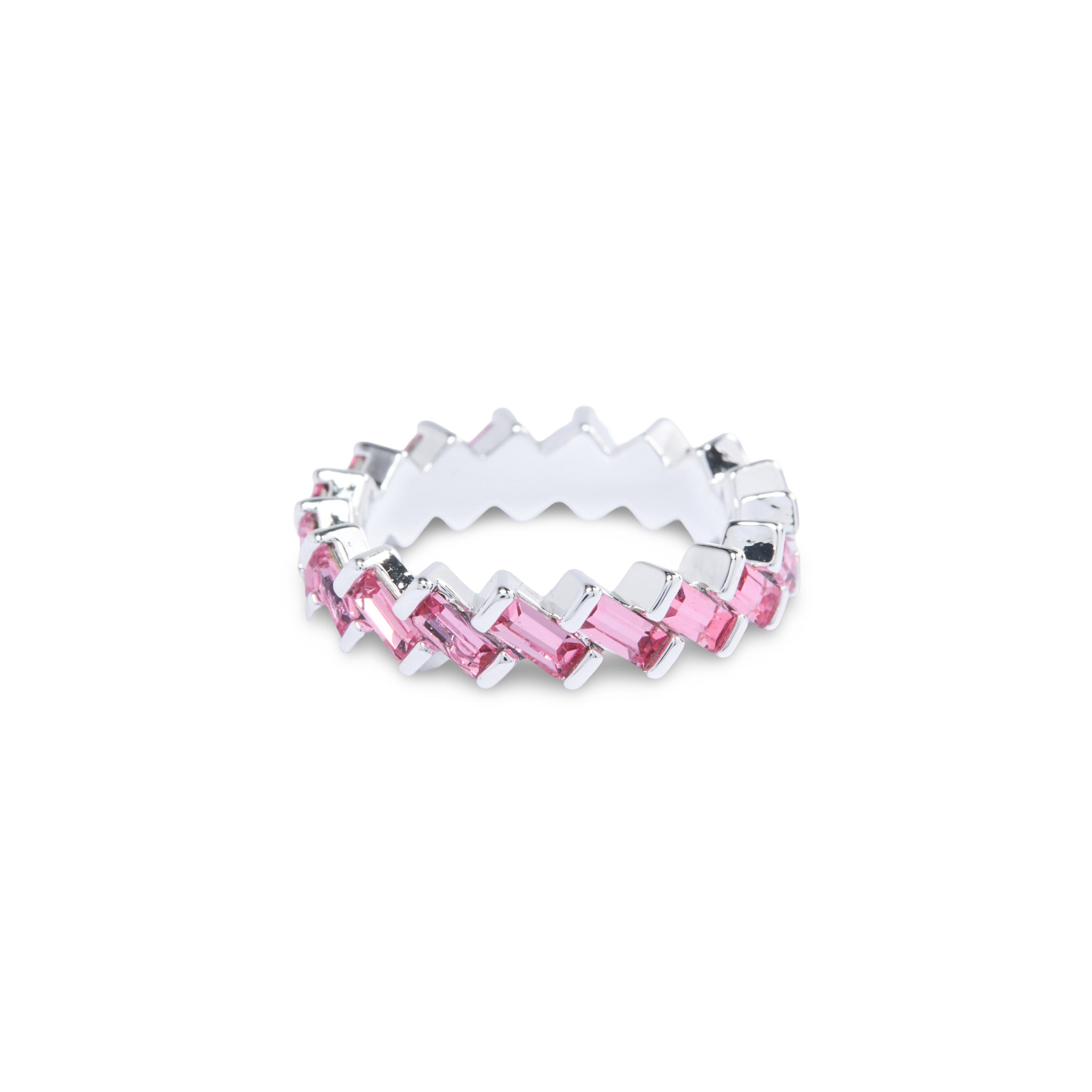 Silver Rose Stackable Zig Zag Ring