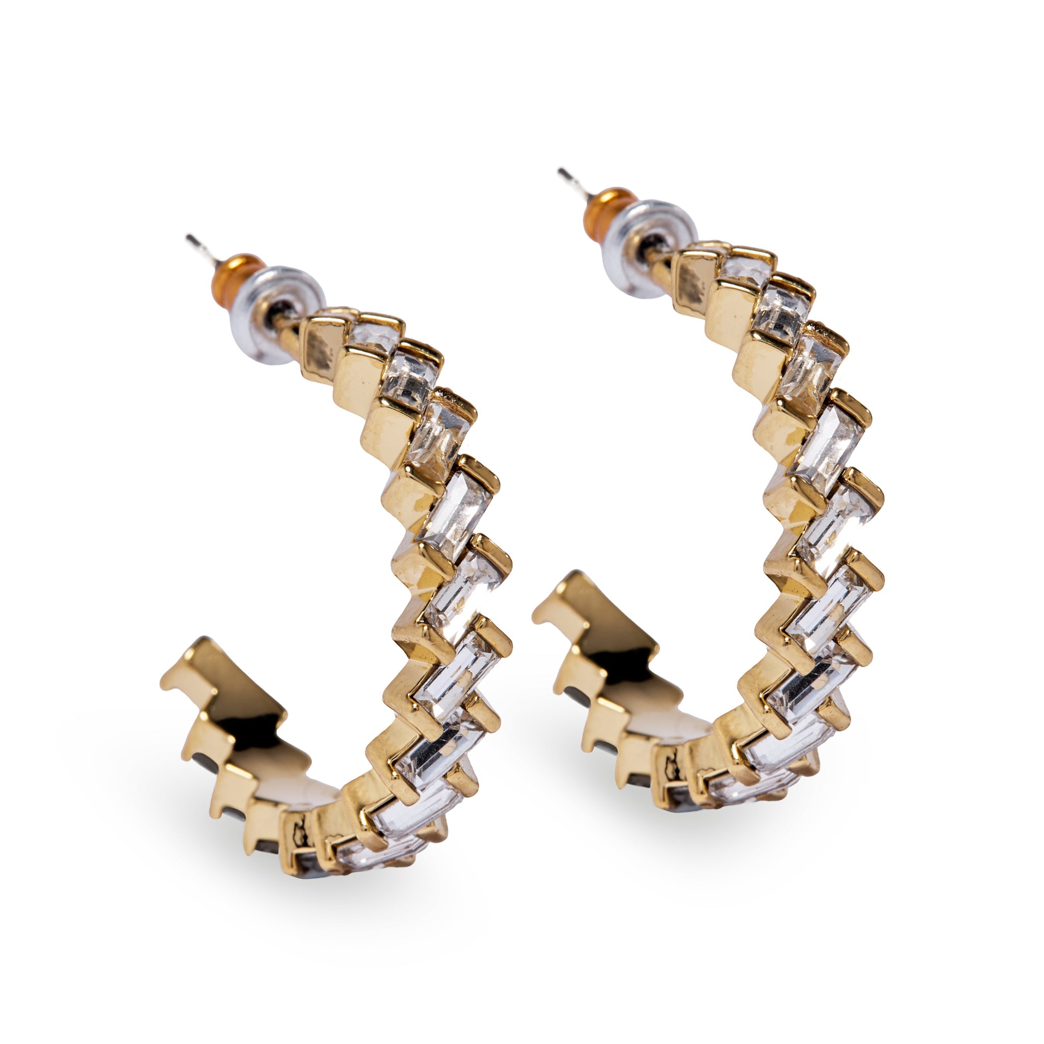 Gold Medium ZigZag Hoop Earring