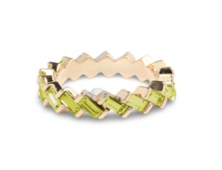 Gold Olive Stackable Zig Zag Ring