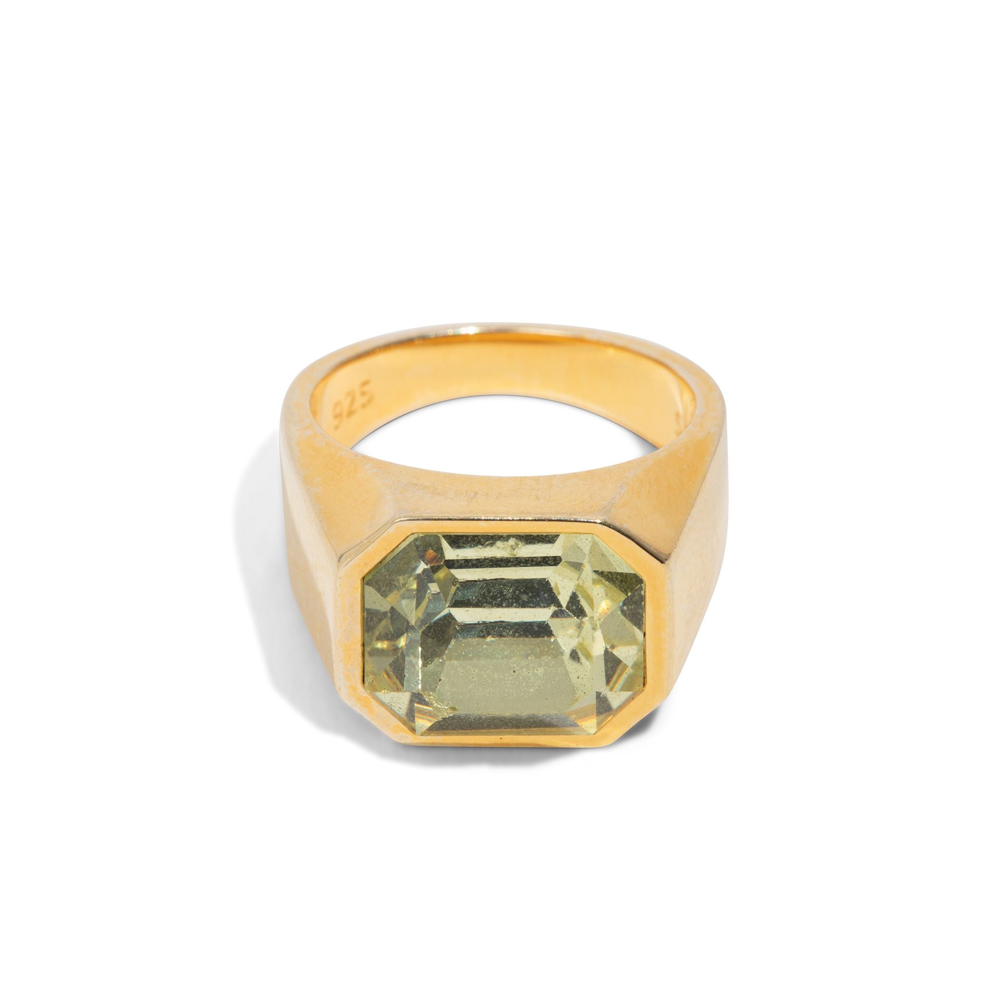 Yellow Chunky Stone Gold Ring