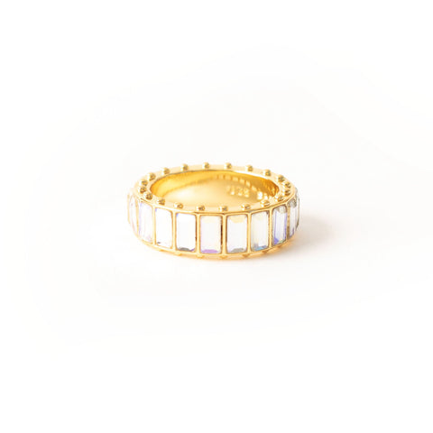 Crystal Stone Gold Eternity Ring