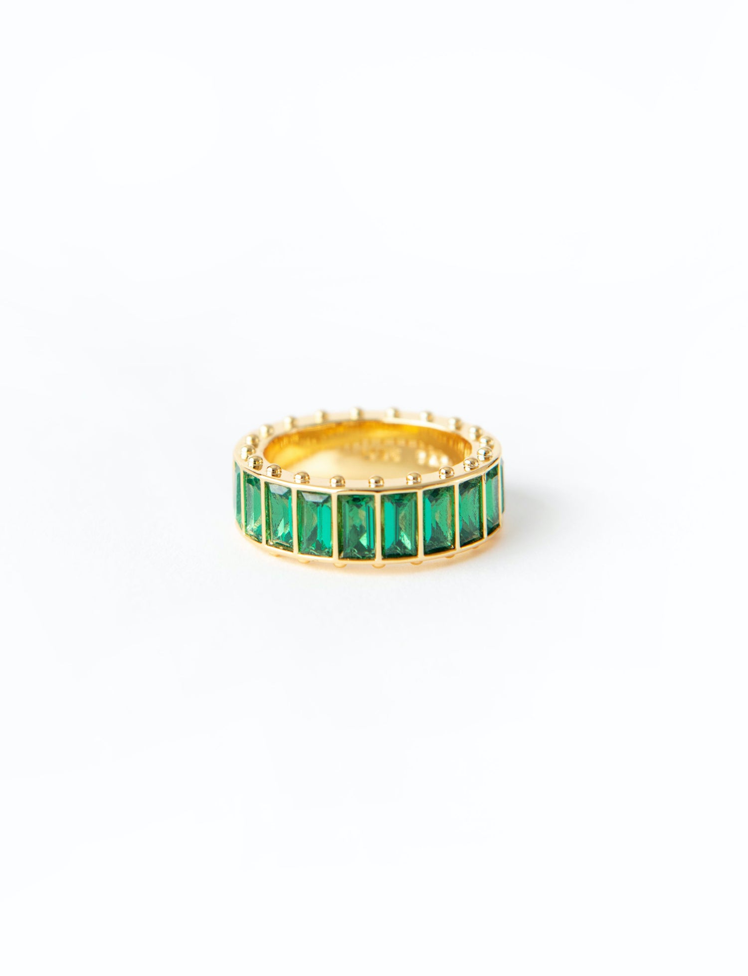 Green Stone Gold Eternity Ring