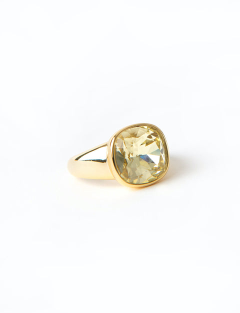 Yellow Bezel Stone Gold Ring