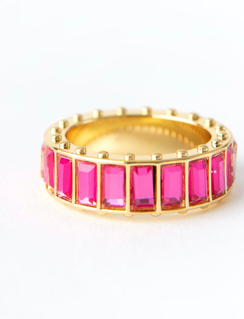 Pink Stone Gold Eternity Ring