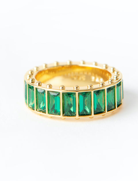 Green Stone Gold Eternity Ring