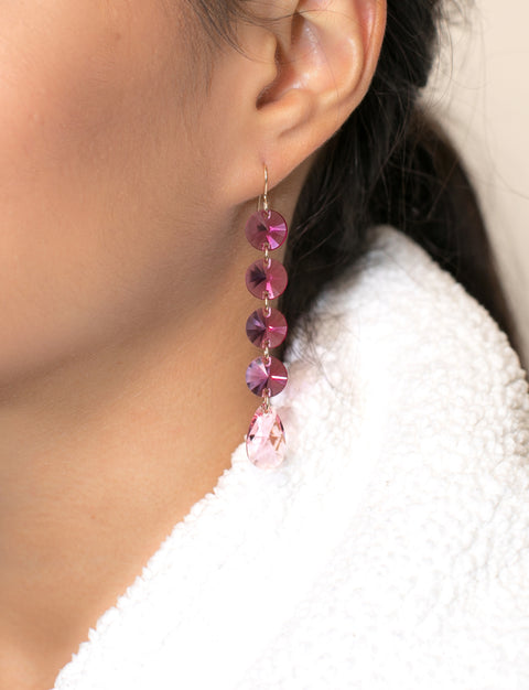 Pink Stone Drop Earrings