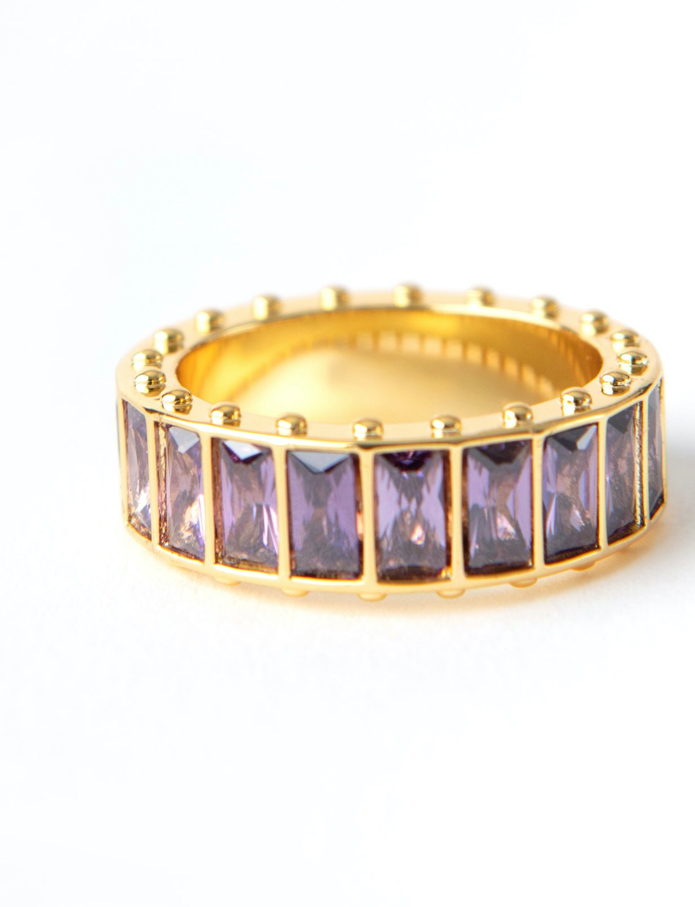 Purple Stone Gold Eternity Ring