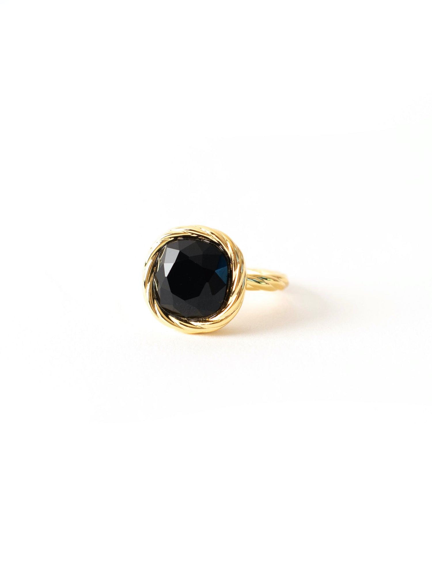Black Stone Braided Ring