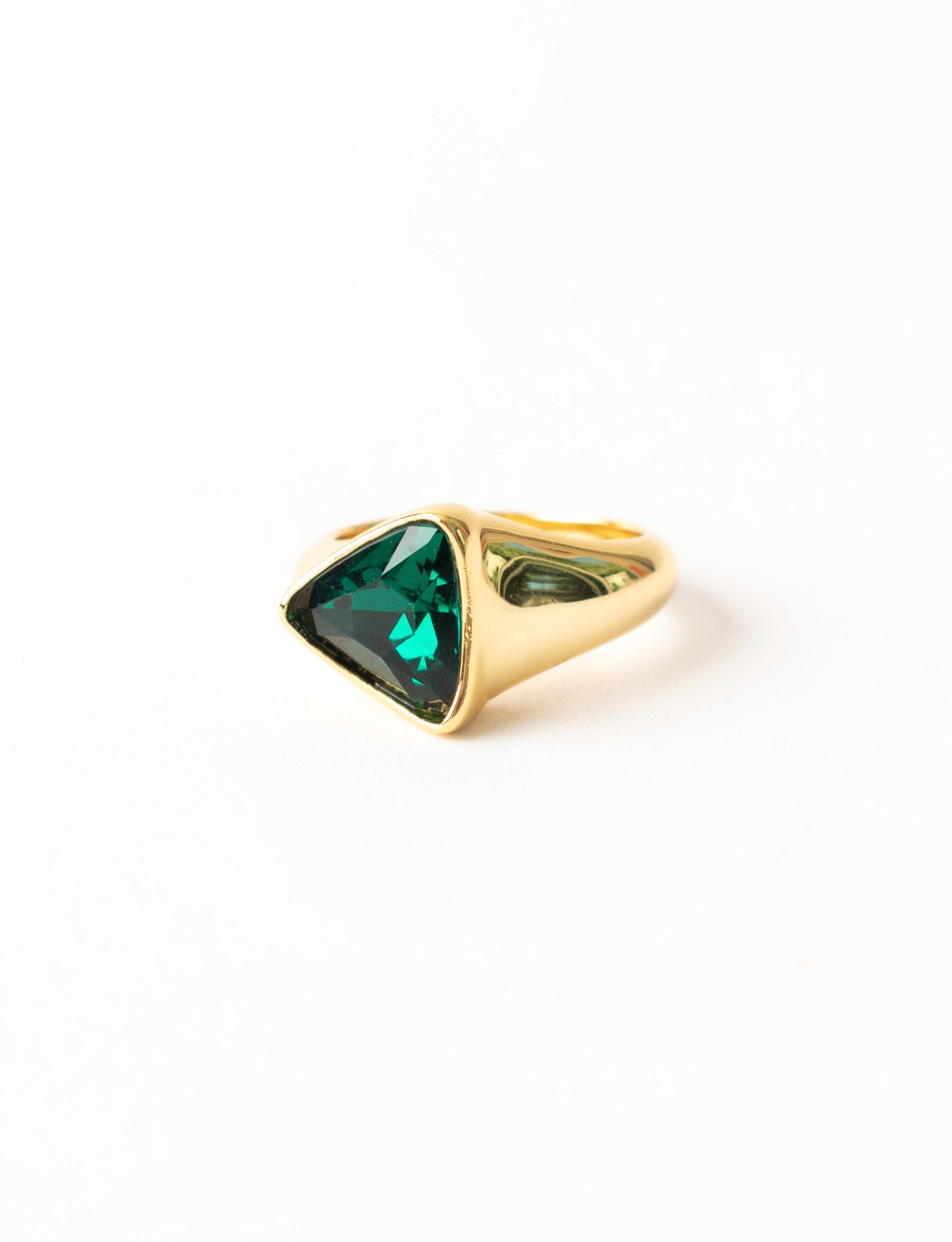 Green Triangle Stone Ring