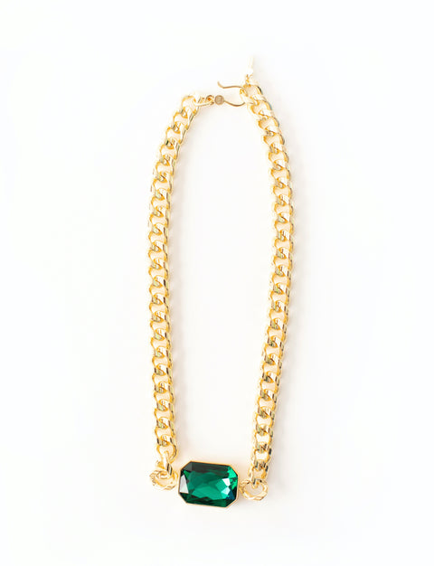 Green Large Stone Choker Necklace
