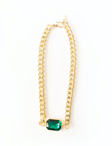 Green Large Stone Choker Necklace